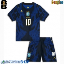 Maglie da calcio Brasile Vinicius Junior #10 Seconda Maglia Bambino Mondiali 2026  Manica Corta (+ Pantaloni corti)